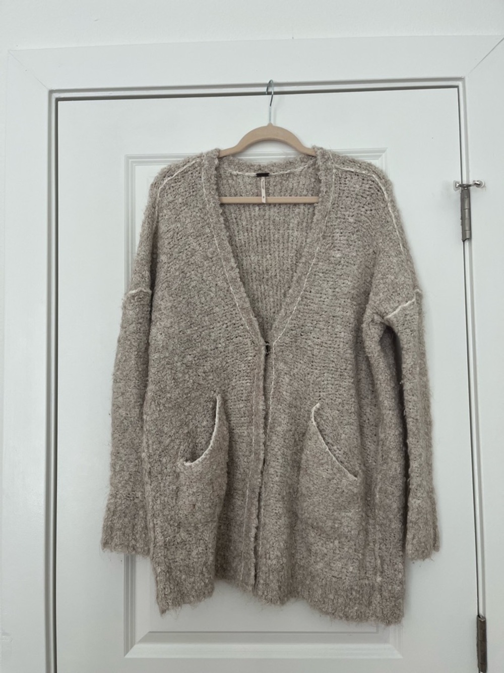 Free People Open-Front Cardigan Sweater - Taupe
